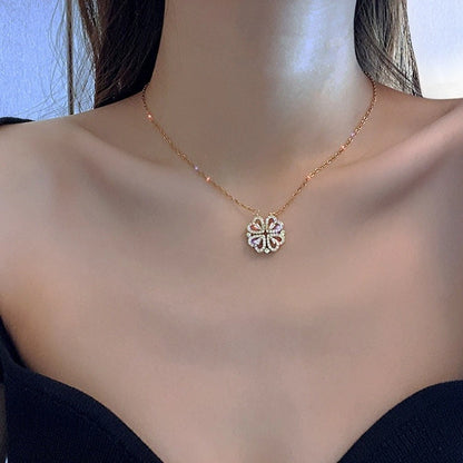 2023 New Pendant Necklace Ladies Clover Necklace Heart Shaped Clover Necklace Lucky 4 in 1 Love Pendant Jewelry Gift