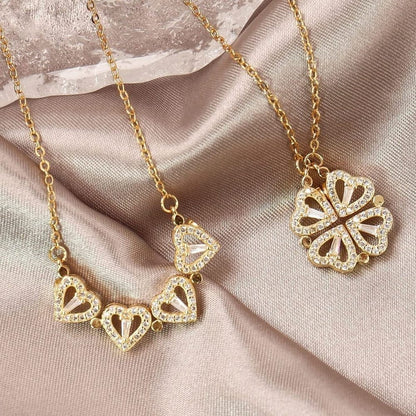 2023 New Pendant Necklace Ladies Clover Necklace Heart Shaped Clover Necklace Lucky 4 in 1 Love Pendant Jewelry Gift